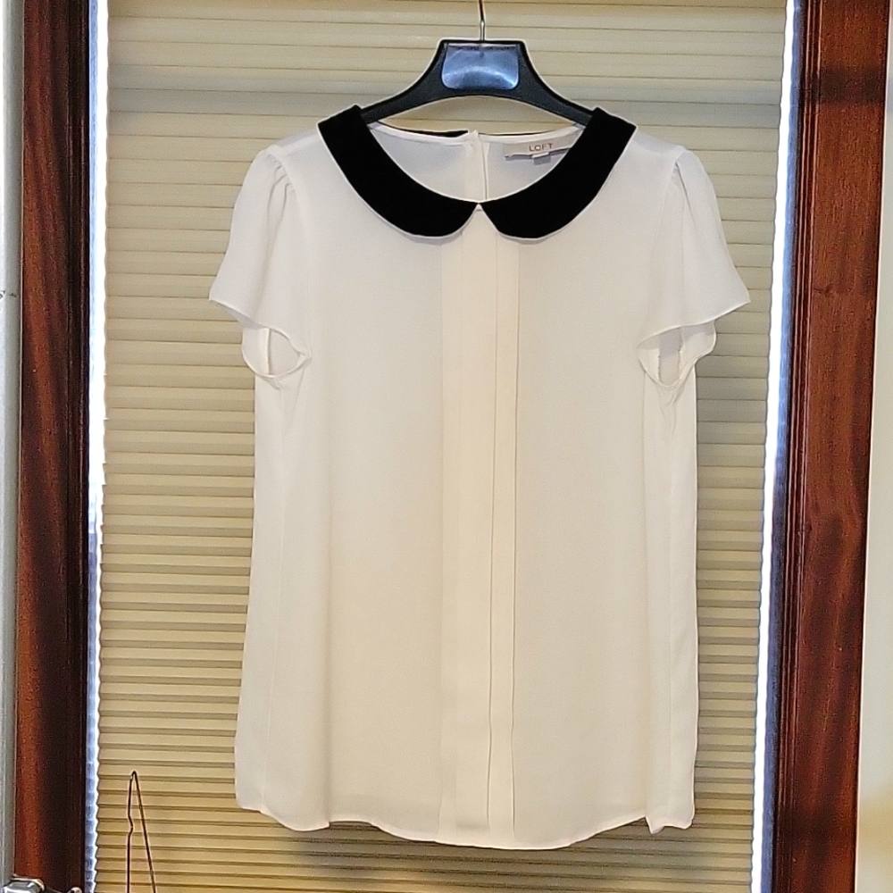 LOFT Cap Sleeve Collared Blouse